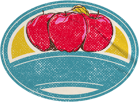  Retro Illustrative Apples Sticker