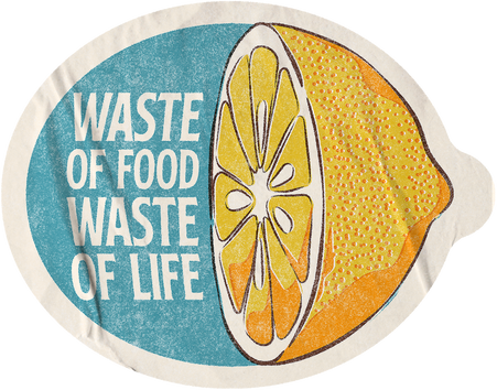  Retro Illustrative Waste of Food, Waste of Life Sticker